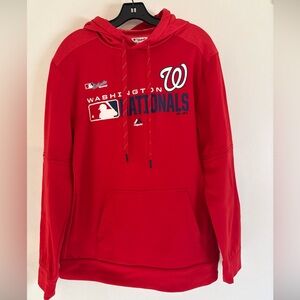 Washington Nationals Baseball Majestic Hoodie Mens XL Sweatshirt Red MLB